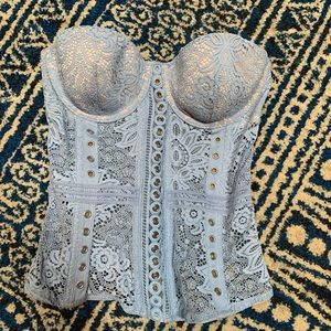 Victoria's Secret Intimates Blue Lace Rivet Corset Top